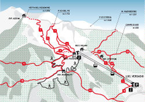 Cartina Piani d'Erna- Mappa piste di sci Piani d'Erna