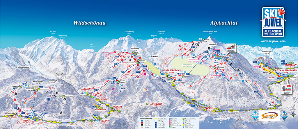 Cartina piste sci Alpbachtal - Ski Juwel