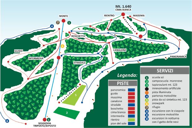 Cartina piste sci Villaggio Palumbo Cotronei