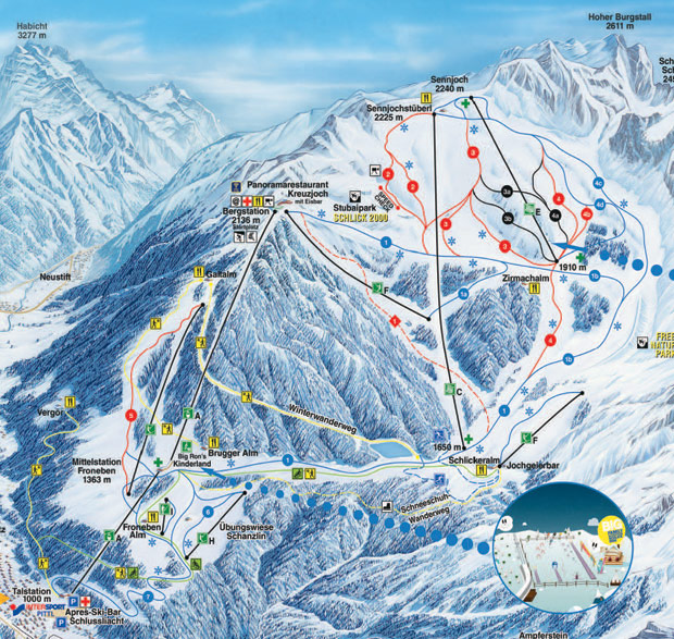 Cartina Schlick - Mappa piste di sci Schlick
