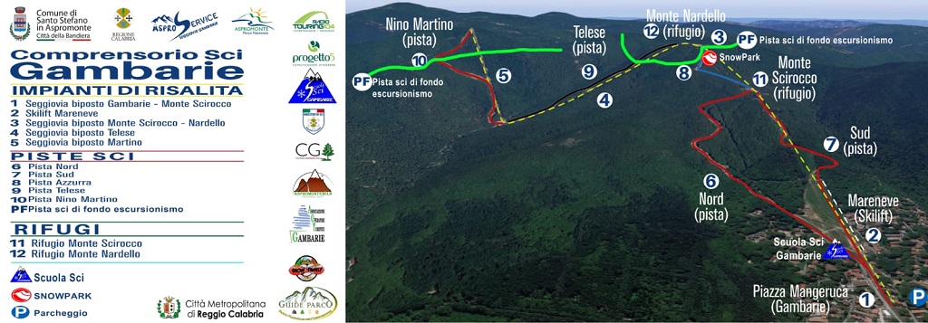 Cartina Gambarie Aspromonte - Mappa piste sci Gambarie Aspromonte