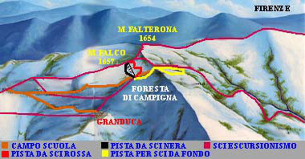 Cartina piste sci Campigna Santa Sofia