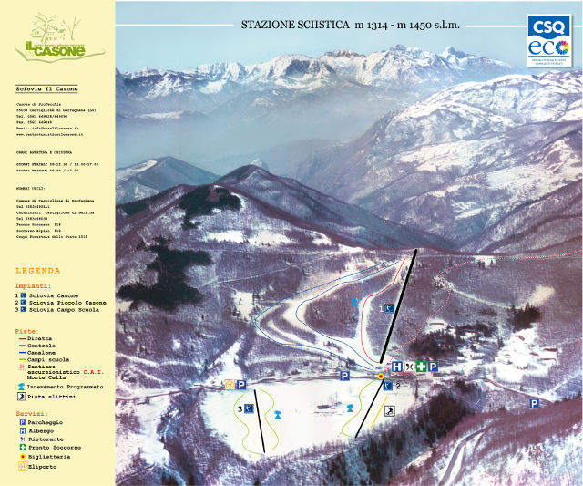 Cartina piste sci Casone di Profecchia - Skirama Casone di Profecchia