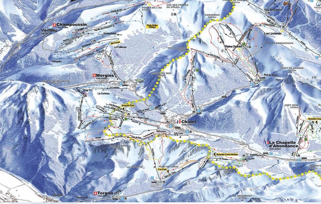 Cartina Chatel - Mappa piste sci Chatel
