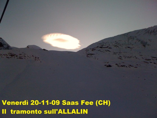 Saas Fee,Svizzera:Tramonto sull'Allalin