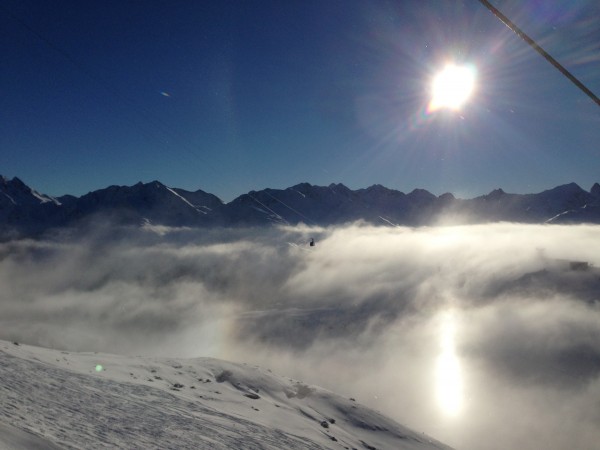 Sankt Anton, vista della funivia del Valluga.