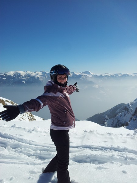 Ecco la prima foto, la mia ragazza Roberta felice sulle piste di Monte Pora!