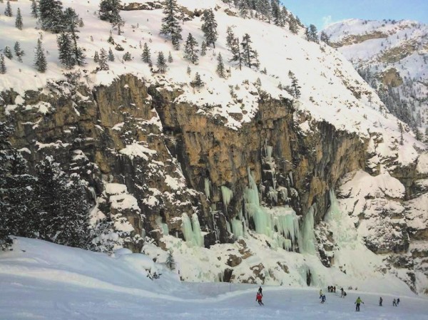 Cascate di ghiaccio, pista Lagazuoi-Armentarola