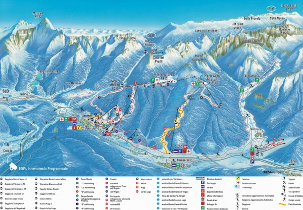 Vecchia ski Map Tarvisio senza il collegamento alto con il Lussari...