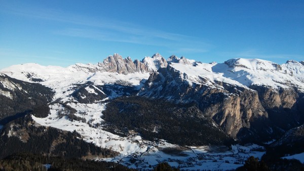 Vista delle Odle e di Seceda da Ciampinoi