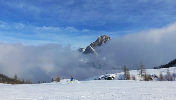 Pale di San Martino avvolte nella nebbia