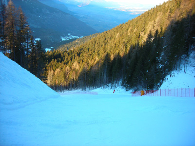 La pista nera al tramonto