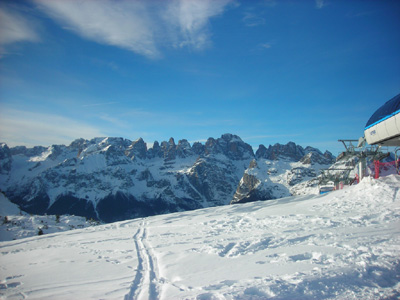 Panorama dal Passo Sant'Antonio, all'arrivo della nuova Seggiovia quadriposto ad agganciamento automatico coperta