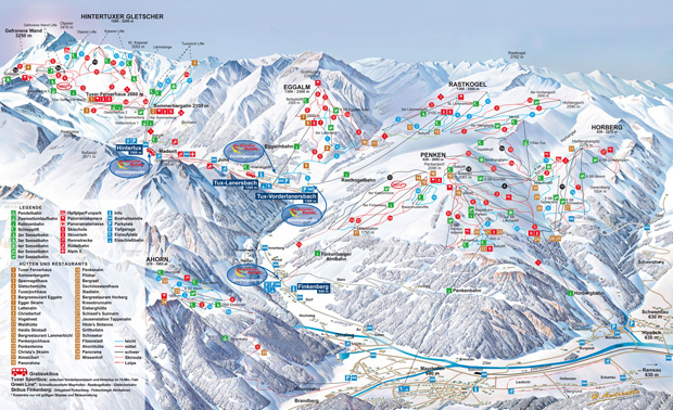 Cartina Mayrhofen - Mappa piste sci Mayrhofen Zillertal