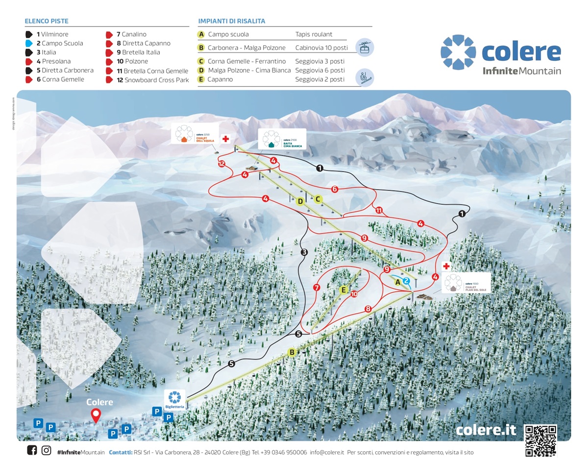 Cartina Colere - Skimap Colere