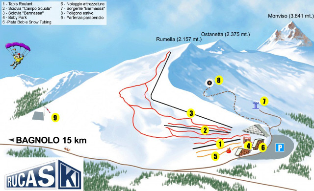 Cartina piste sci Rucas - Skimap Rucas