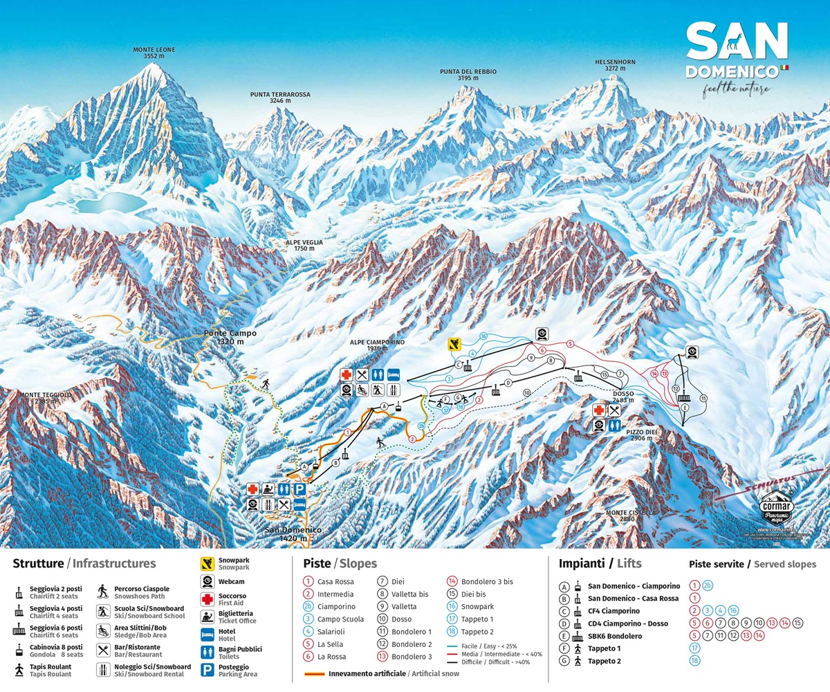 Cartina San Domenico - Mappa piste sci San Domenico