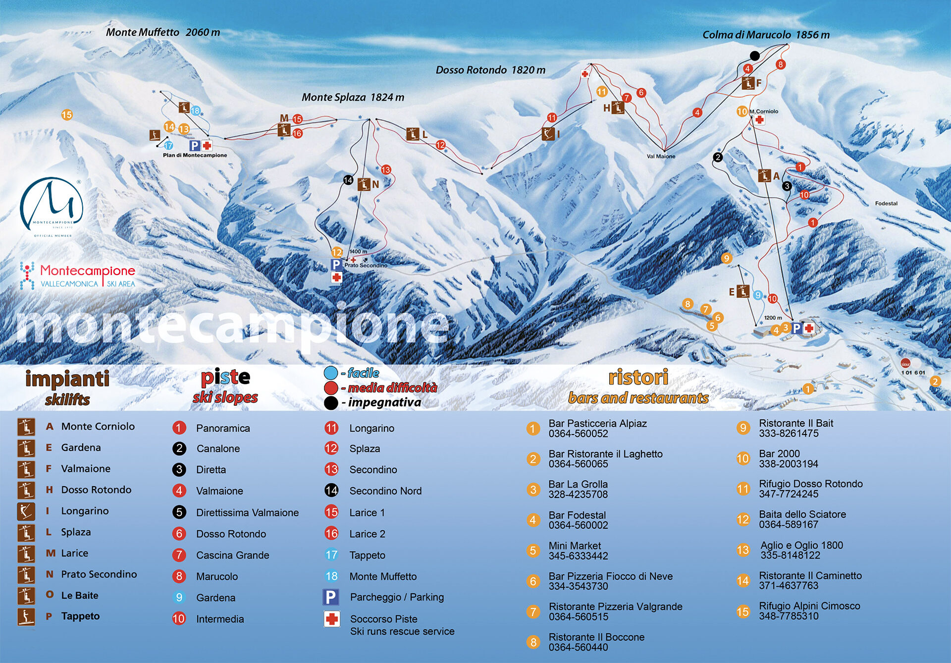 Cartina Montecampione - Mappa piste sci Montecampione