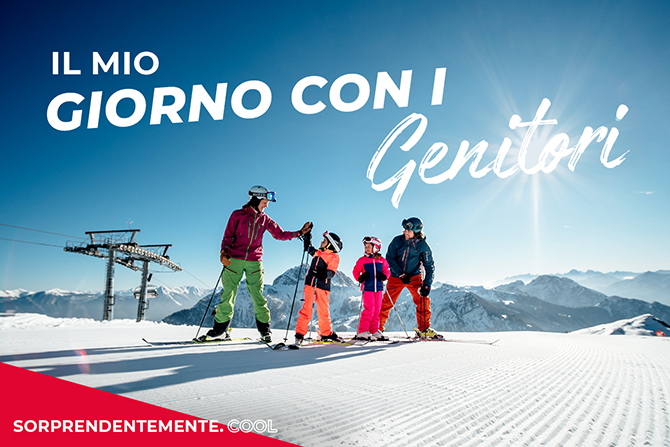 sciare con i genitori