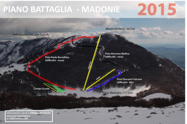 Cartina Piano Battaglia - Mappa piste sci Piano Battaglia