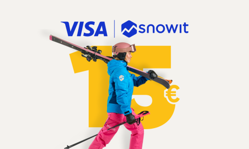 Risparmia 15€ sul tuo skipass con Visa e Snowit