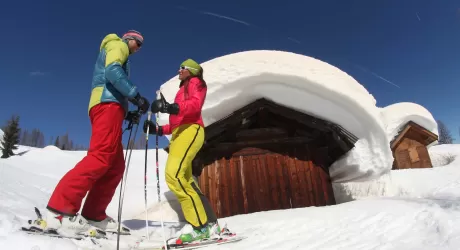 PASSO SAN PELLEGRINO - San Valentino sugli sci lungo la Pista degli Innamorati