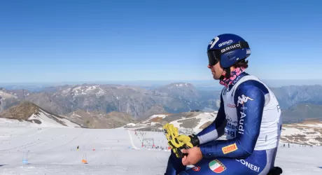 LES 2 ALPES - I fratelli Marsaglia e Mattia Casse si allenano sul ghiacciaio, fotogallery