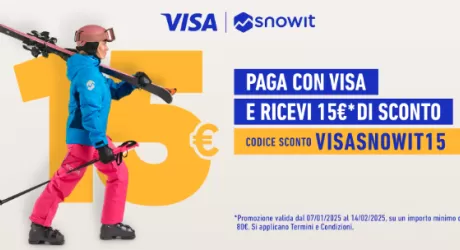 Sconti sulla neve grazie alla promo Snowit-Visa