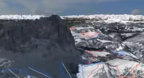 VAL GARDENA - Video: la cartina in 3d, skimap da Ortisei a Selva