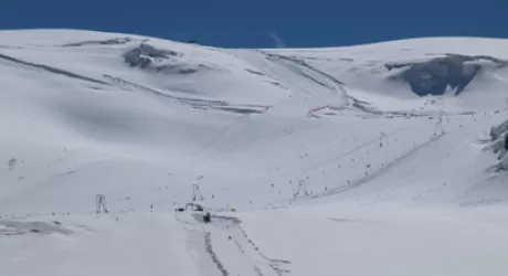 La nazionale italiana di sci si allena al Plateu Rosa