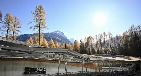 Cortina, la pista da bob "Eugenio Monti" alla prima gara 