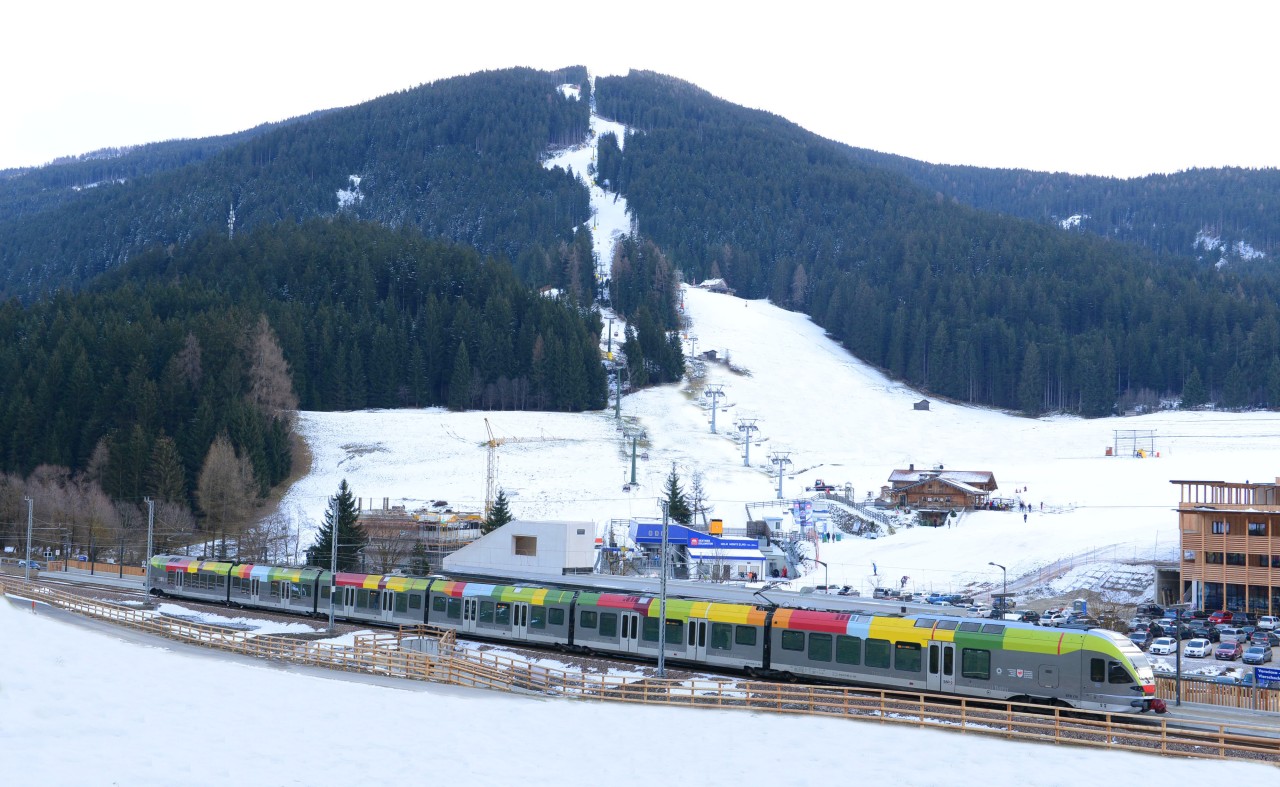 andare a sciare in treno in alta pusteria