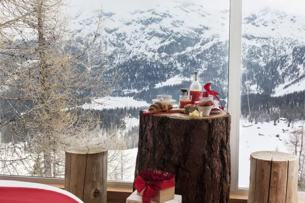 Vista dalla suite del gatto delle nevi