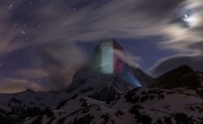 ZERMATT - Il Cervino si illumina, un messaggio di speranza e solidarietà, fotogallery